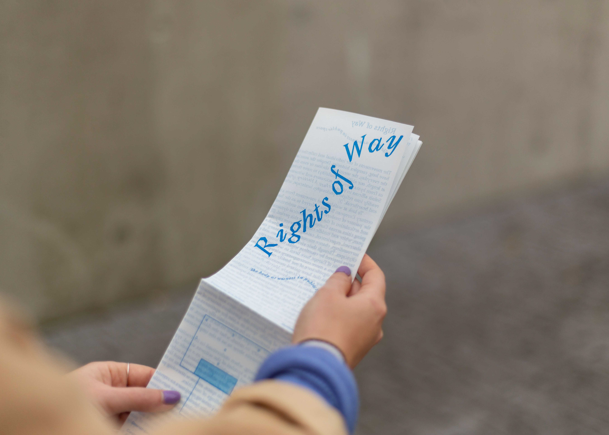 Graphic Design of the Pamphlet for the exhibition Rights of Way