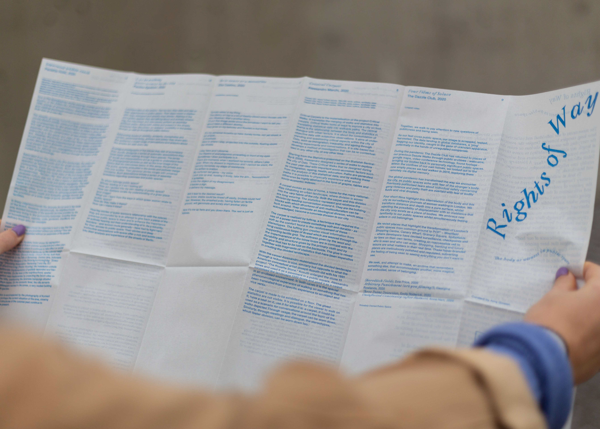 Graphic Design of the Pamphlet for the exhibition Rights of Way