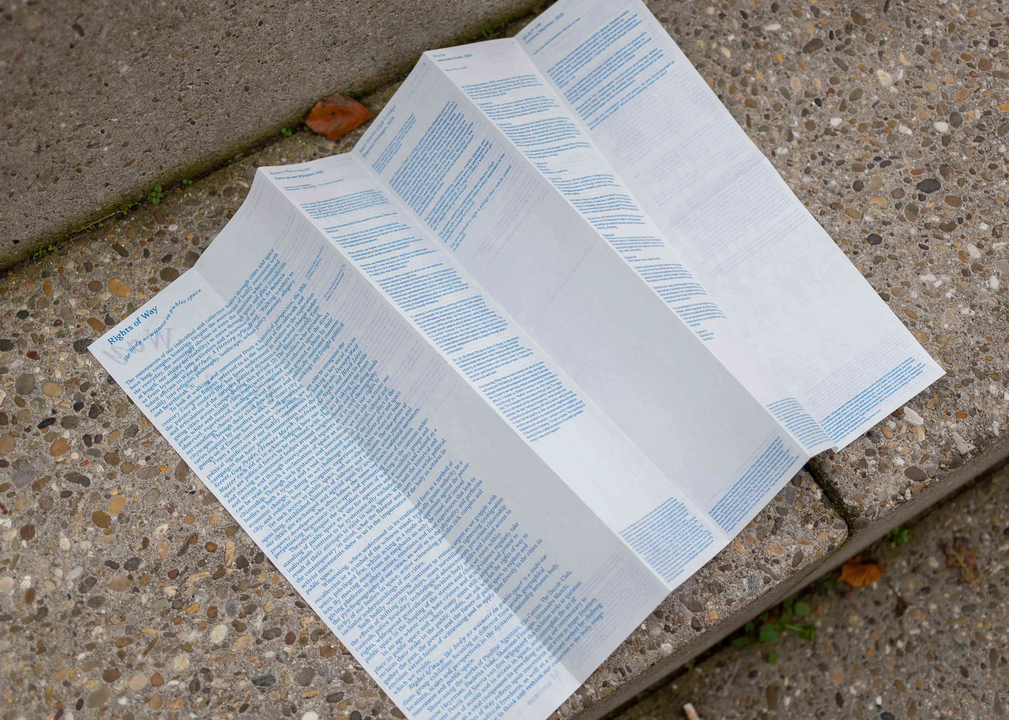 Graphic Design of the Pamphlet for the exhibition Rights of Way