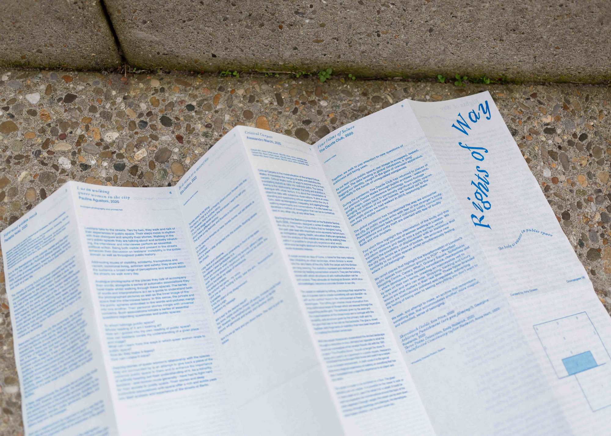 Graphic Design of the Pamphlet for the exhibition Rights of Way