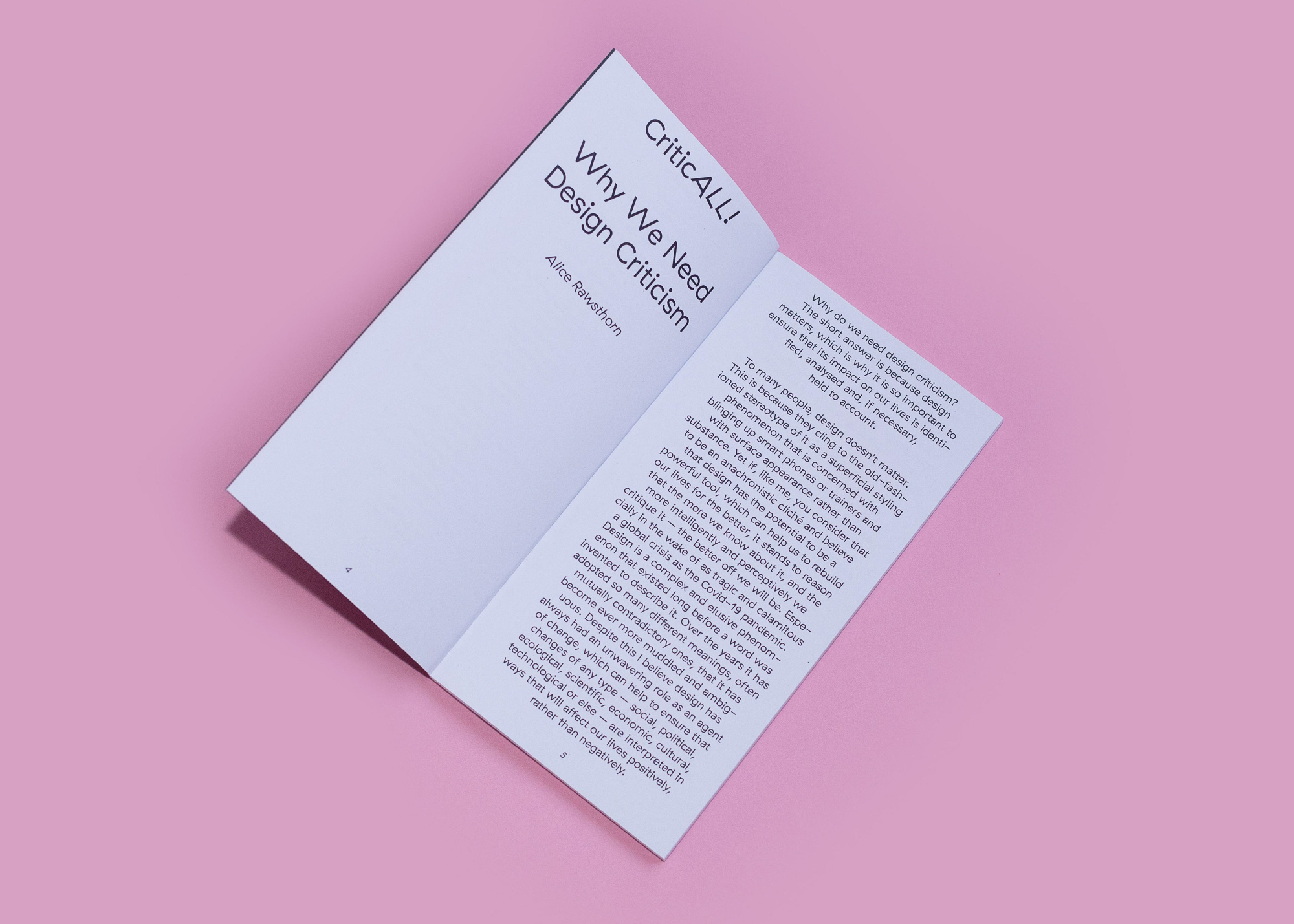Essay of Alice Rawsthorn in the book CriticALL!